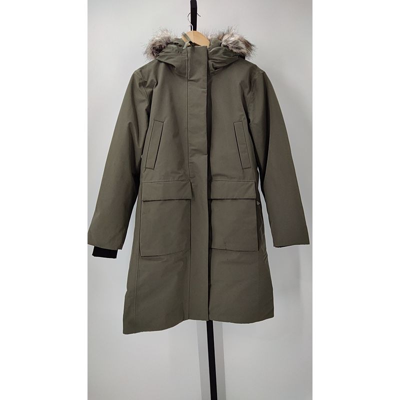 Quince Olive Green Hooded Parka With Faux Fur Trim